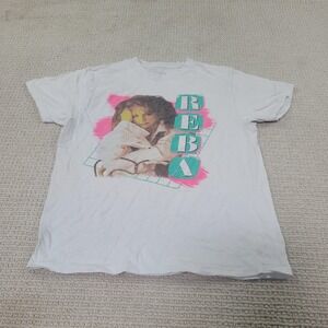 REBA Shirt Adult Small White Country‎ Music Concert Tour Graphic 90s